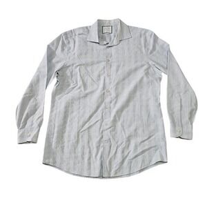 Charles Tyrwhitt Slim Fit Non-Iron Dress Shirt Men 17/35 Light Blue Cotton